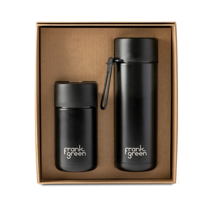 Frank Green Ceramic Reusable Gift Set - 12oz &amp; 20oz Midnight