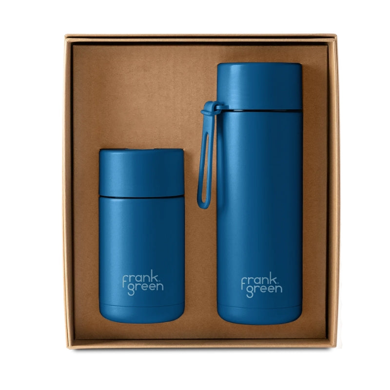 Frank Green Ceramic Reusable Gift Set - 12oz &amp; 20oz Deep Ocean