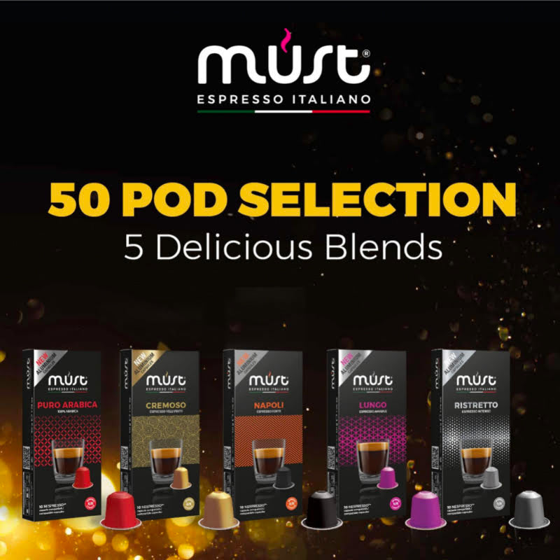 Must Espresso Aluminium 50 Pod Selection Box
