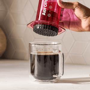 Aeropress Coffee Maker Clear Pink 
