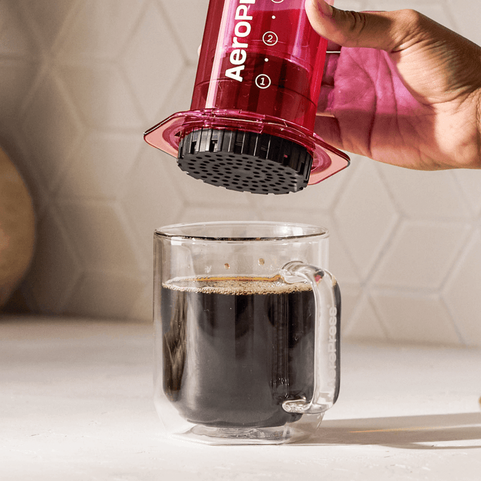 Aeropress Coffee Maker Clear Pink 