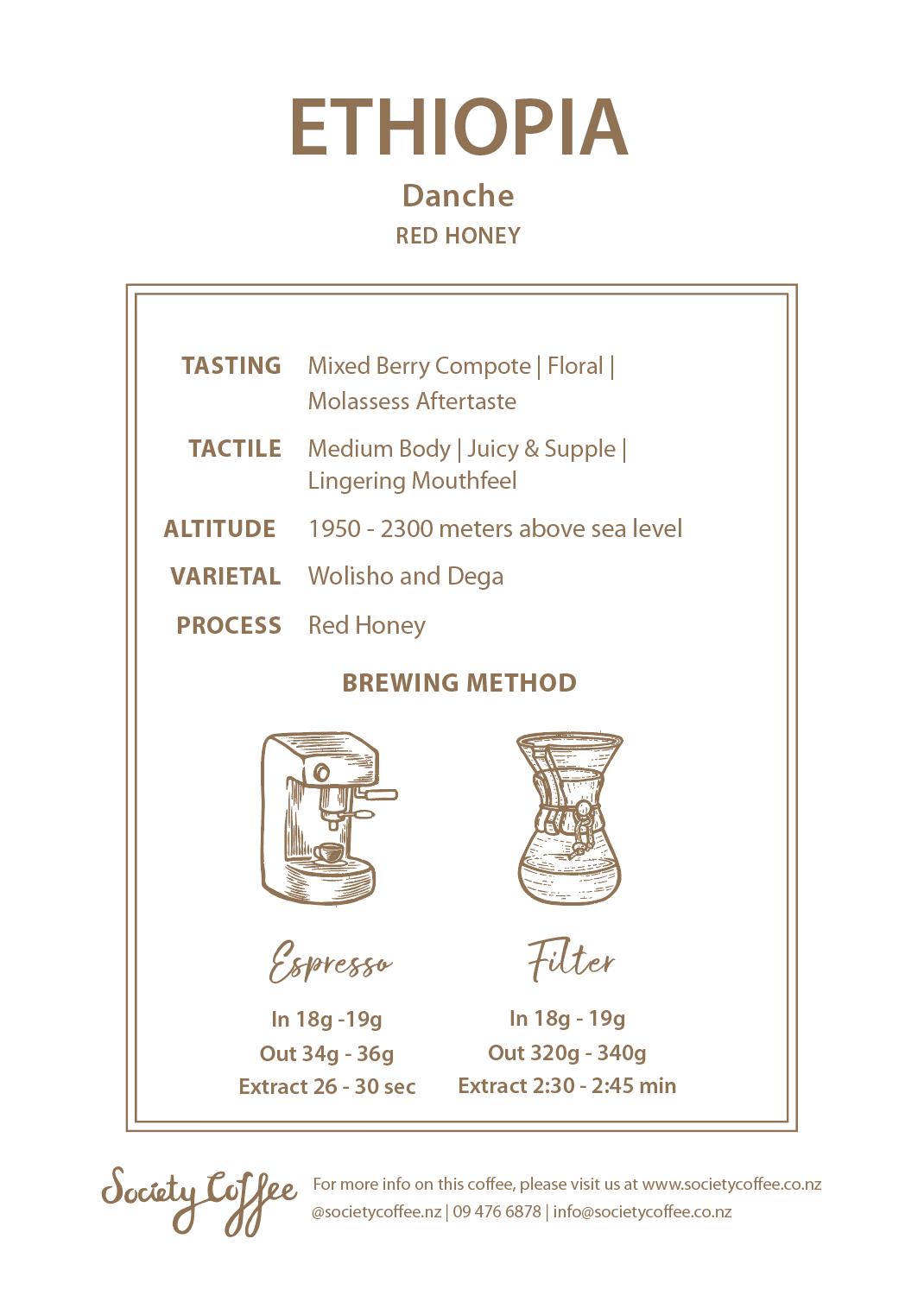 Society Coffee Ethiopia Coffee Exotic Selection - Danche Red Honey