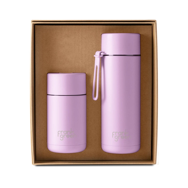 Frank Green Ceramic Reusable Gift Set - 12oz &amp; 20oz Lilac Haze