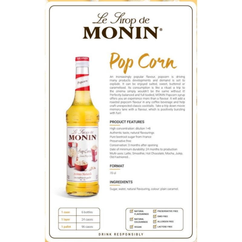 Monin Popcorn Syrup 700ml