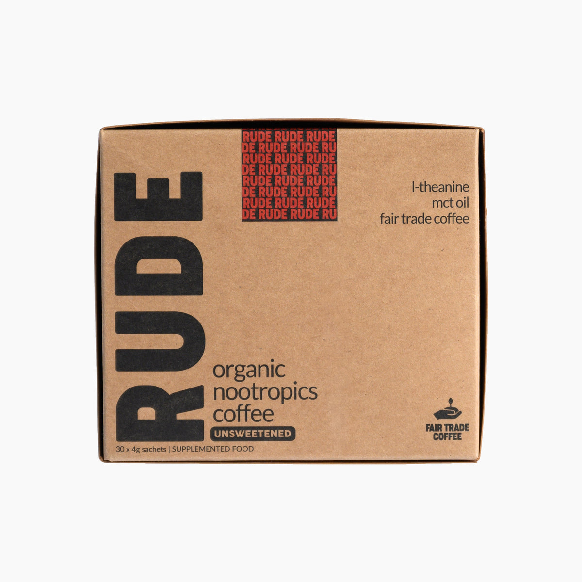 Rude Coffee Fair Trade & Organic Nootropic Coffee - 30 Sachets - Unsweet
