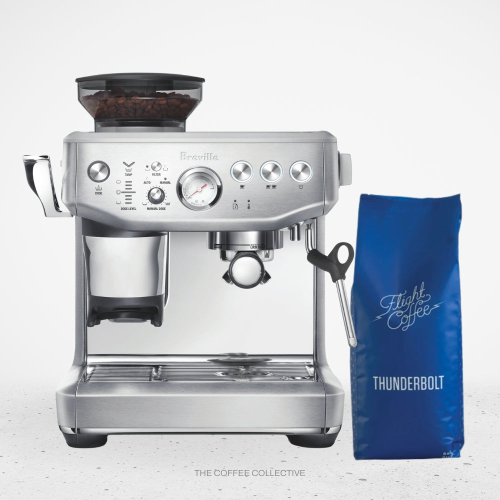Breville Barista Express Impress Silver &amp; Coffee Subscription flight coffee