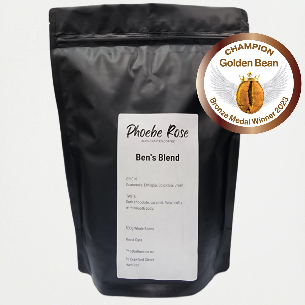 Phoebe Rose Coffee Ben&#39;s Blend  -  &quot;Good for milk or black coffee&quot;