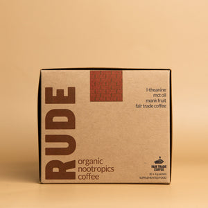Rude Coffee Fair Trade & Organic Nootropic Coffee - 30 Sachets - Sweet