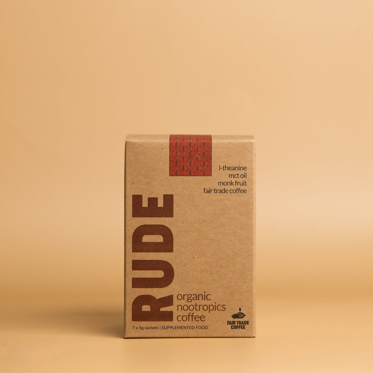 Rude Coffee Nootropic Fair Trade &amp; Organic African Coffee - 7 Sachets - Sweet