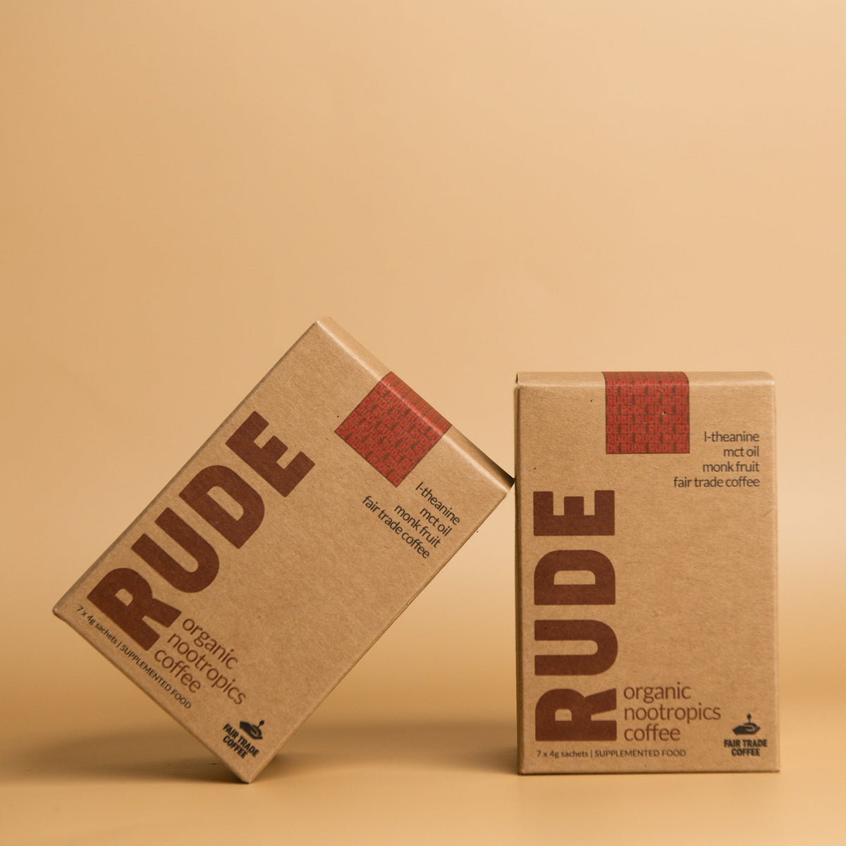Rude Coffee Fair Trade &amp; Organic Nootropic Coffee - 7 Sachets - Sweet