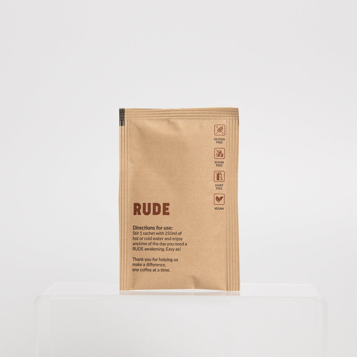 Rude Coffee Nootropic Fair Trade &amp; Organic African Coffee - 7 Sachets - Sweet