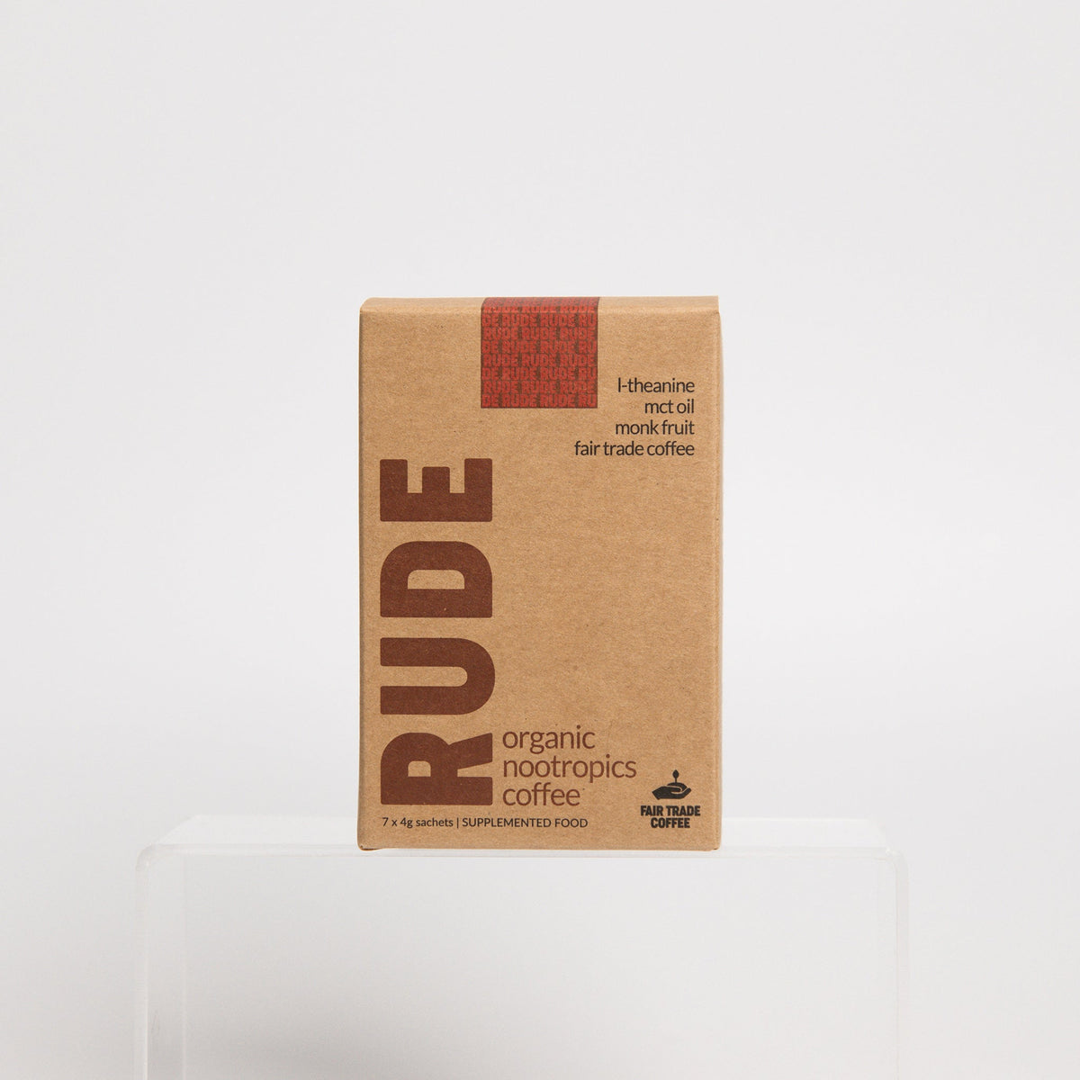 Rude Coffee Fair Trade &amp; Organic Nootropic Coffee - 7 Sachets - Sweet