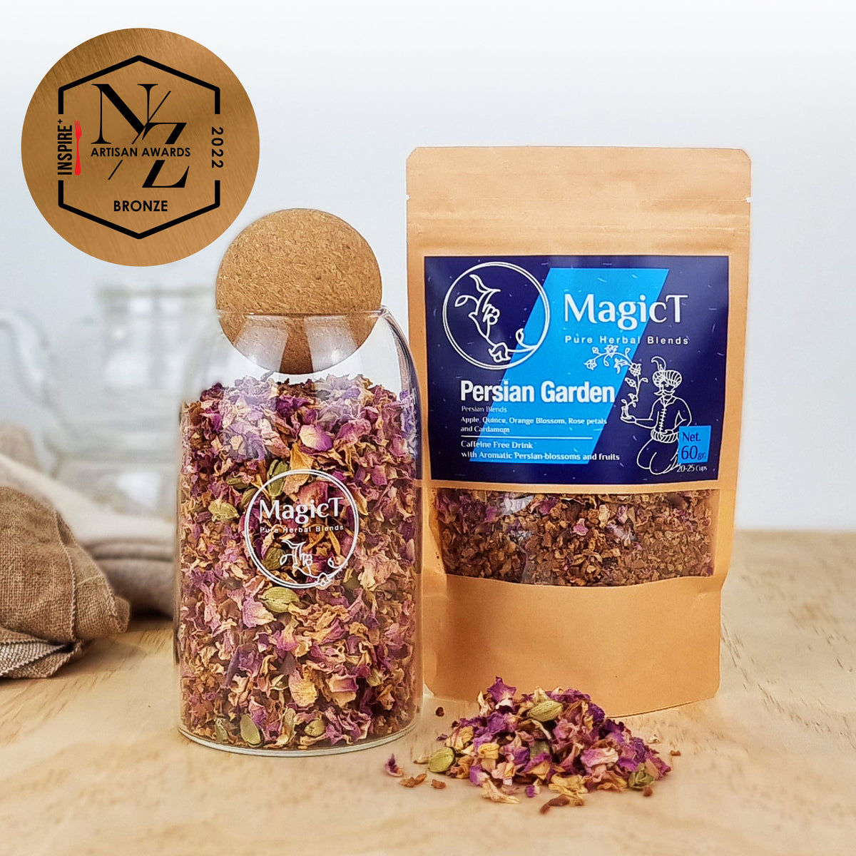 Persian Garden: Apple, Quince, Orange Blossom, Rose petals, Cardamom - Magic T