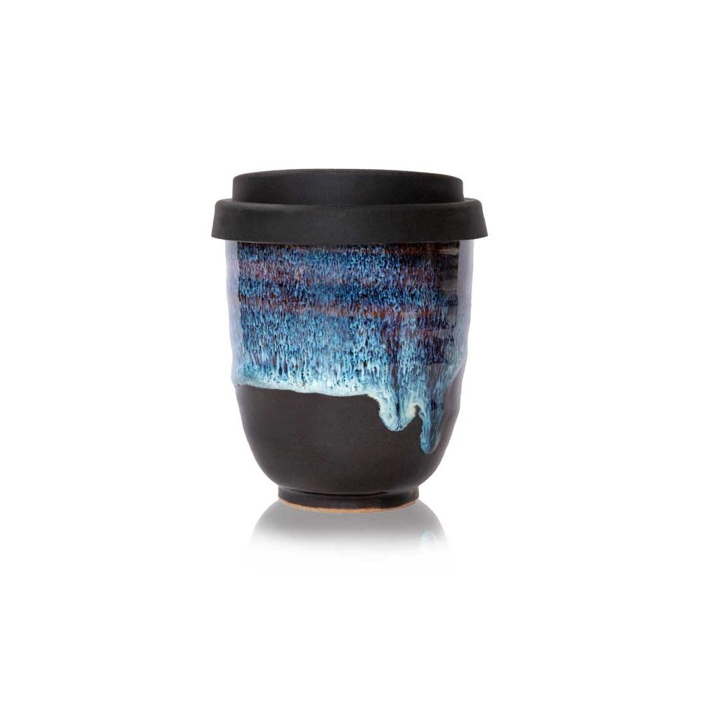 West Coast Stoneware Reusable Cup 12oz blue