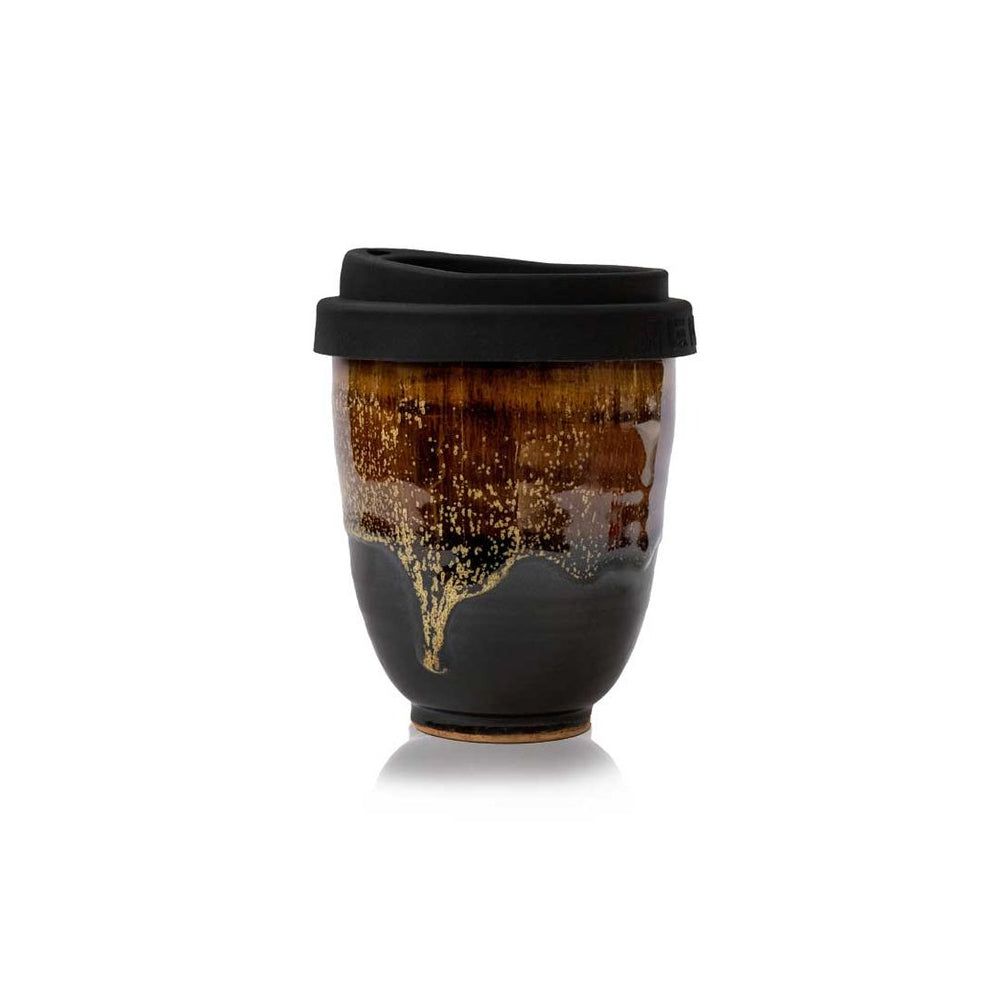 West Coast Stoneware Reusable Cup 12oz gold