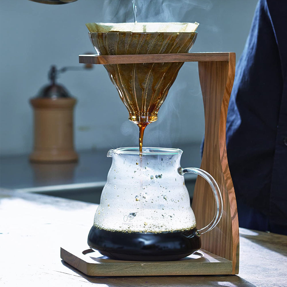 Hario V60 Pour Over Stand Set - Olive Wood