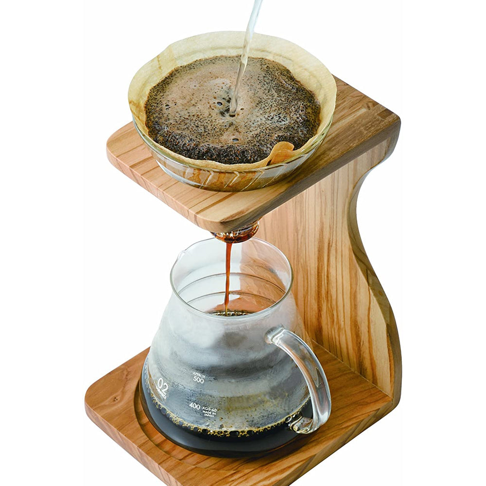 Hario V60 Pour Over Stand Set - Olive Wood